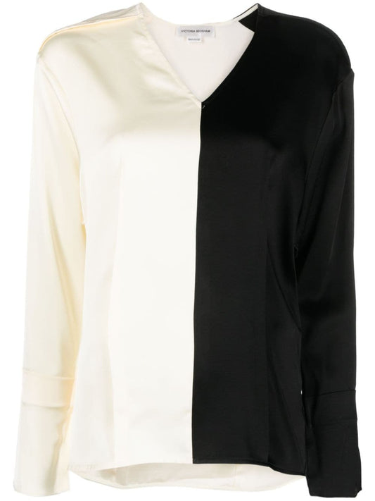 Blouse with color-block design