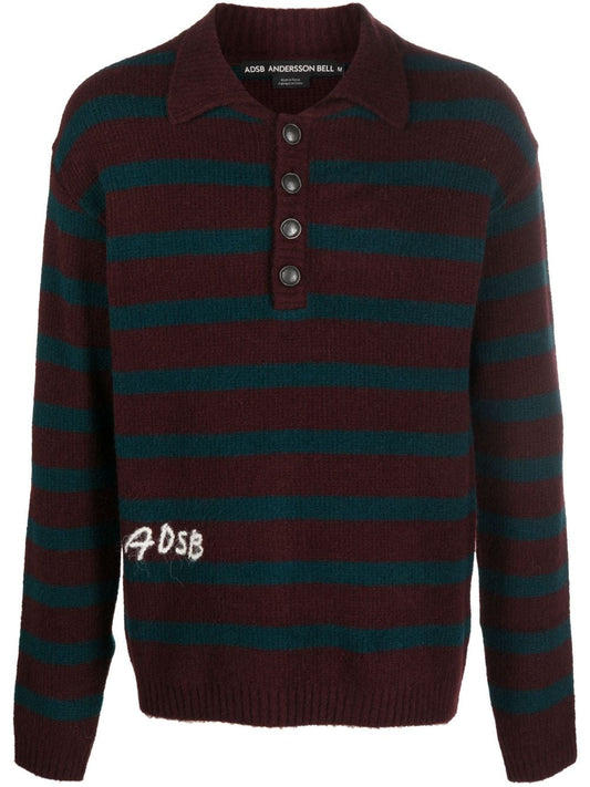 Striped polo shirt with embroidery