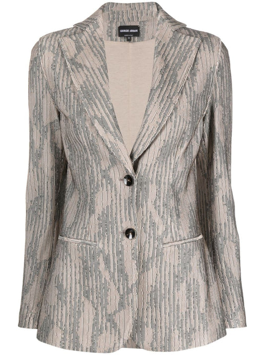 Single-breasted blazer with jacquard effect
